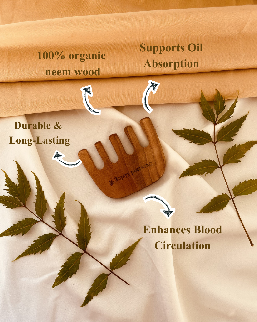 Neem Wood Scalp Massager Comb