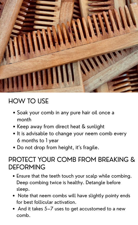 Oil Treated Neem Comb